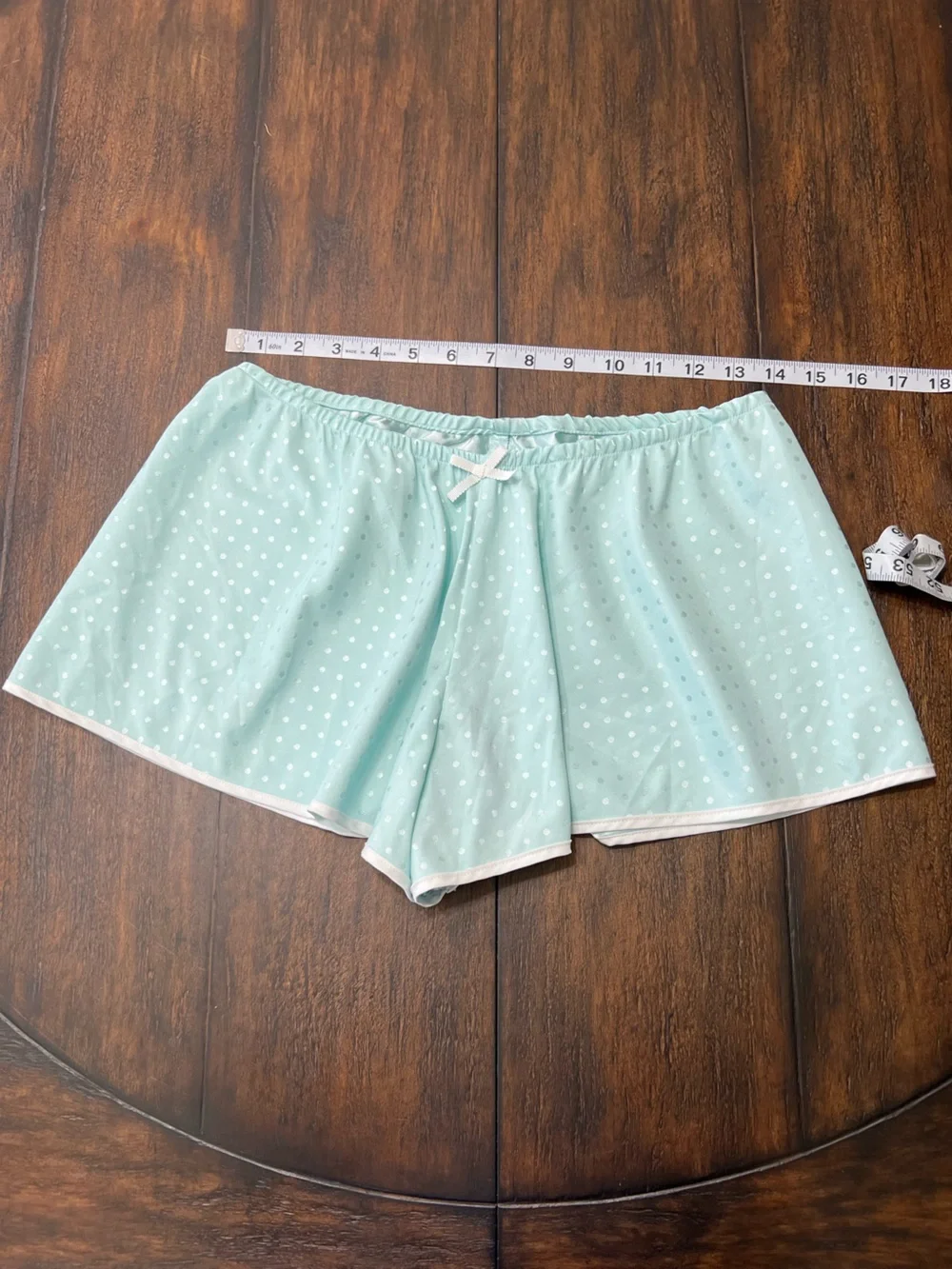 KATE SPADE Women’s Aqua Polka Dot “Mrs.” Pajama Set Cami & Shorts Size Small
